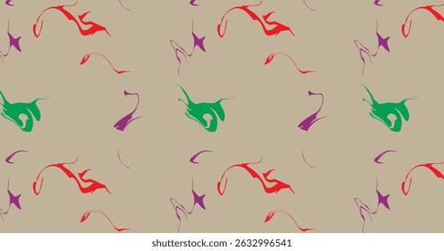 Colorful abstract doodle shape seamless pattern. Creative minimalist style art background, trendy design with basic shapes. Modern color wallpaper print backdrop.
