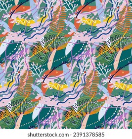 colorido vector de doodle abstracto patrón sin fisuras