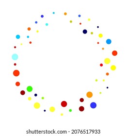 Colorful abstract dot background.  Flying confetti. Vector holiday illustration.