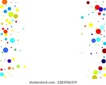 Colorful abstract dot background.  Flying confetti. Vector holiday illustration.