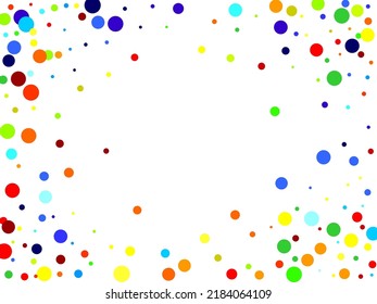 Colorful abstract dot background. Random, chaotic polka dot. Bright background for party invites, wedding, cards, phone Wallpapers. Circle art round backdrop.