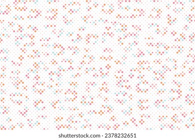 Farbiger abstrakter Punktehintergrund. Nahtlose Textur mit transparenten, mehrfarbigen Punkten. Große und kleine farbige Kreise Muster. Vektorfestivals zum Verpacken von Papier. 