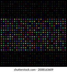 Colorful abstract dot background. Vector illustration for bright design. Circle art round backdrop. Seamless pattern decoration. Color texture holiday element wallpaper. Decor fun spot card Happy mood