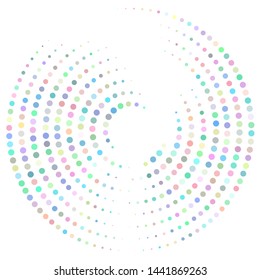 Colorful abstract dotted vector background. Halftone effect. Logo design element. Vector illustration