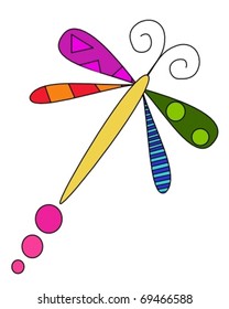 colorful abstract dragonfly
