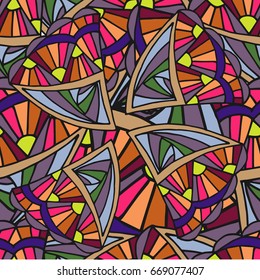 colorful abstract drawing background of triangle shaped geometric patterns