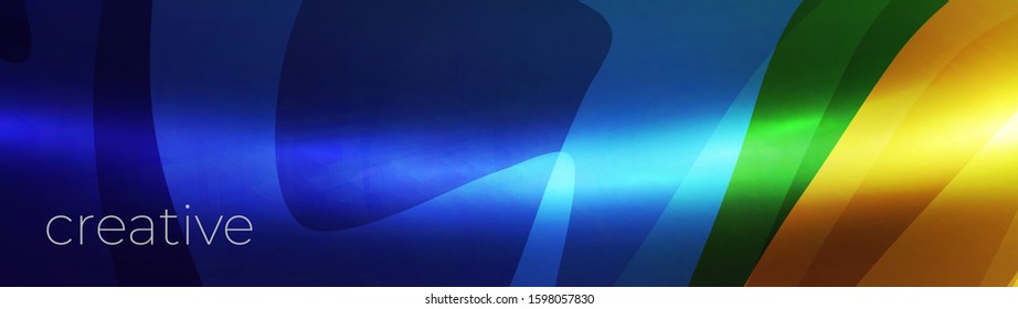 Colorful abstract dynamic fluid shape background. Color  lines with smoky light. Modern vector template for cover, brochure, presentation. Organic wave art objects