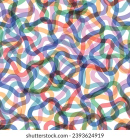 Colorful abstract dynamic line illusion seamless pattern