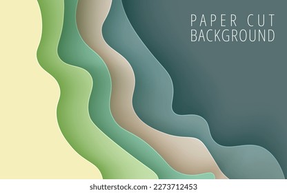 colorful abstract dynamic wavy soft liquid color papercut background. eps10 vector