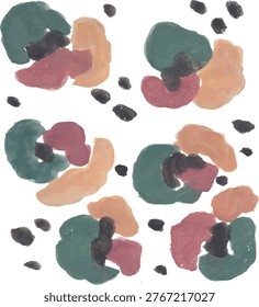 Colorful abstract eart tone pattern watercolor art