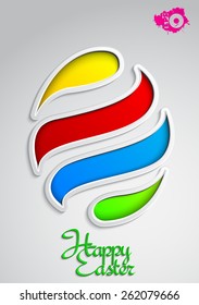Colorful abstract easter egg on gray background
