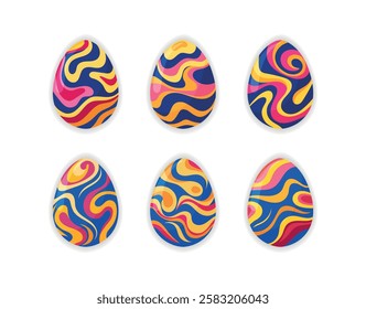 Colorful Abstract Easter Egg Set