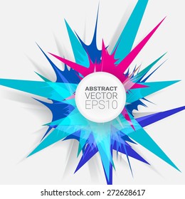 Colorful abstract element with shadow on light grey background. Vector illustration for graphic design.