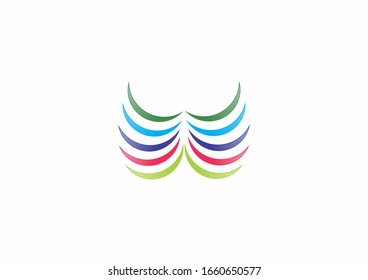 colorful abstract element shape vector design icon ribbons