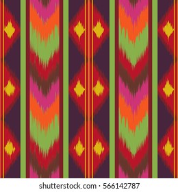 Colorful Abstract ethnic ikat pattern background Traditional pattern on the fabric in Indonesia and other Asian countries