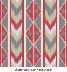 Colorful Abstract ethnic ikat pattern background Traditional pattern on the fabric in Indonesia and other Asian countries