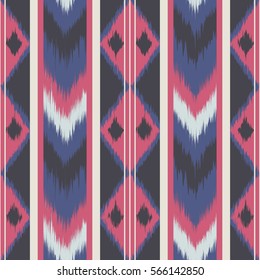 Colorful Abstract ethnic ikat pattern background Traditional pattern on the fabric in Indonesia and other Asian countries