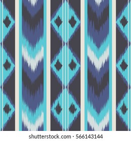 Colorful Abstract ethnic ikat pattern background Traditional pattern on the fabric in Indonesia and other Asian countries