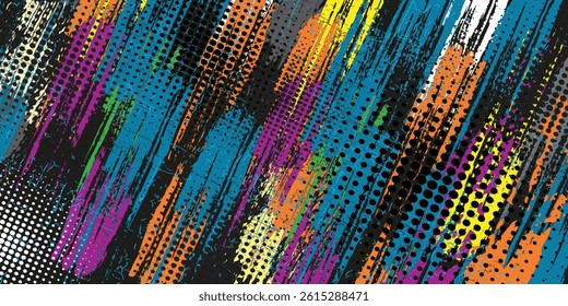 colorful abstract ethnic pattern in graffiti style with urban modern style elements bright quality illustration for your design