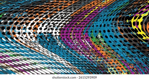 colorful abstract ethnic pattern in graffiti style with urban modern style elements bright quality illustration for your design
