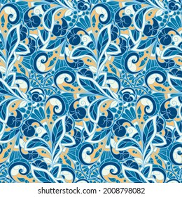 Colorful abstract ethnic seamless pattern. Orient style background.