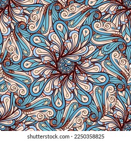 Colorful abstract ethnic seamless pattern. Orient style background.