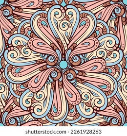Colorful abstract ethnic seamless pattern. Orient style background.