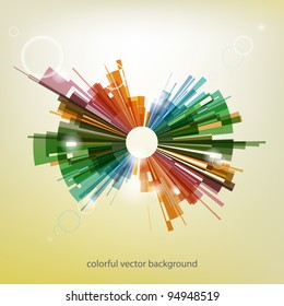 Colorful Abstract Explosion - Vector Background With Shiny Elements