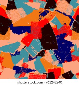 Colorful abstract expressionism seamless pattern. Vector illustration