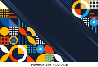 colorful abstract flat background with geometric shapes vector
