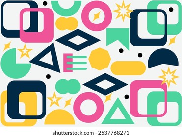 Colorful abstract flat geometric background