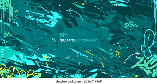 Colorful Abstract Flat Urban Street Art Graffiti Style Vector Illustration Art Template Background