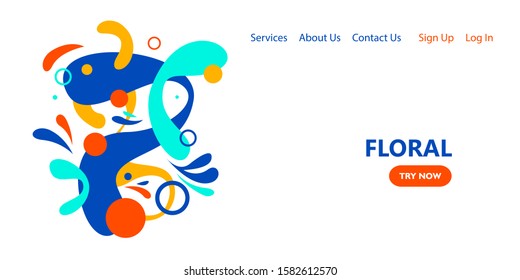 Colorful abstract floral background banner template. Wallpaper color for web, landing page, print material,
and event frame. Vector illustration.