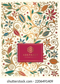 Colorful abstract floral background. Vector ornament pattern. Paisley elements. Great for fabric, invitation, wallpaper, decoration, packaging or any desired idea.