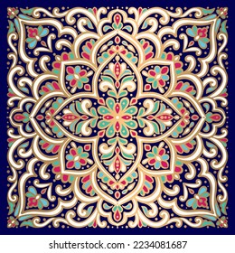 Colorful abstract floral background. Vector ornament pattern. Paisley elements. Great for fabric, invitation, wallpaper, decoration, packaging or any desired idea.