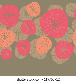 Colorful abstract floral circles seamless vector pattern