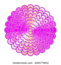 Colorful abstract floral mandala art - vector digital graphic design for Valentine's day