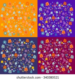 Colorful abstract floral pattern. Seamless vector background.