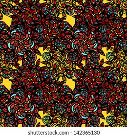 Colorful abstract floral seamless pattern - vector