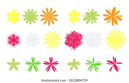 Colorful Abstract Floral Seamless Pattern on White Background – Whimsical Spring and Summer Flowers for Fabric, Wallpaper, and Cards