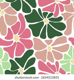 Patrón inconsútil floral Abstractas colorido en estilo artístico vibrante, perfecto para el diseño textil, fondos creativos, o arte decorativo