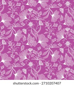 Padrão sem emenda floral abstrato colorido - fundo artístico desenhado à mão para moda e tecido