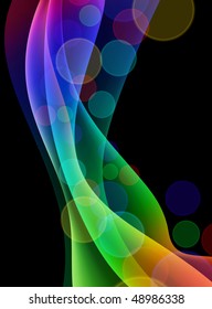 Colorful Abstract Floral Wave Background Original Vector Illustration
