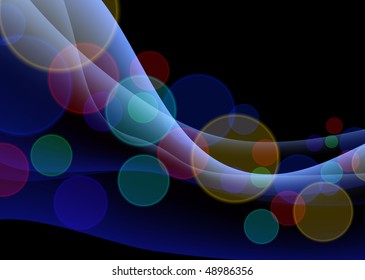 Colorful Abstract Floral Wave Background Original Vector Illustration