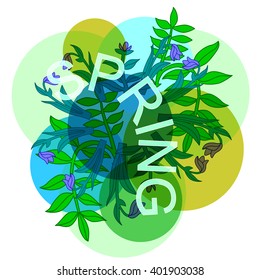Colorful Abstract Flower Background. Spring. Spring Floral Transparent Background. Spring Mood. Spring Haze. Springtime Background.  Vector Nature Background.