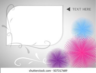 Colorful abstract flower with copy space, drawing by hand vector and digital illustration created without reference image.