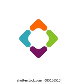 Colorful Abstract Flower Diamond Shape Logo Template Illustration Design. Vector EPS 10.