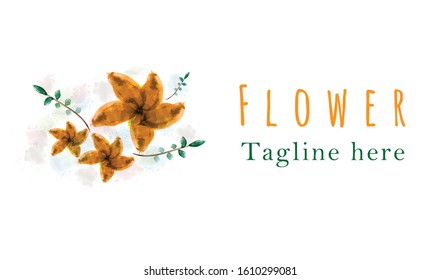 Colorful abstract flower and leaves logo vector illustration design with dummy text for use.