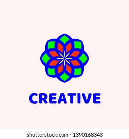 colorful abstract flower modern vector design