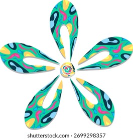 Colorful abstract flower with psychedelic pattern design